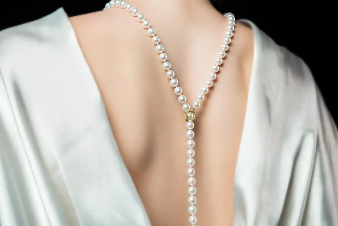 White Freshwater Pearl Adjustable lariat Y-Shape 51 Inch Rope Length Necklace - AAAA Quality