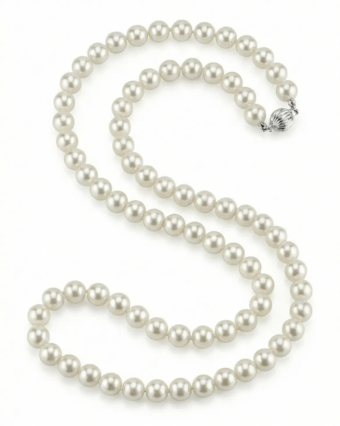 White Japanese Akoya Choker Length Pearl Necklace, 6.5-7.0mm - AA+ Quality