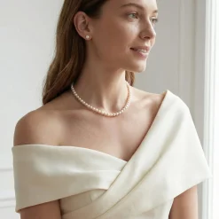 White Japanese Akoya Graduated Pearl Necklace, 6.0-9.0mm