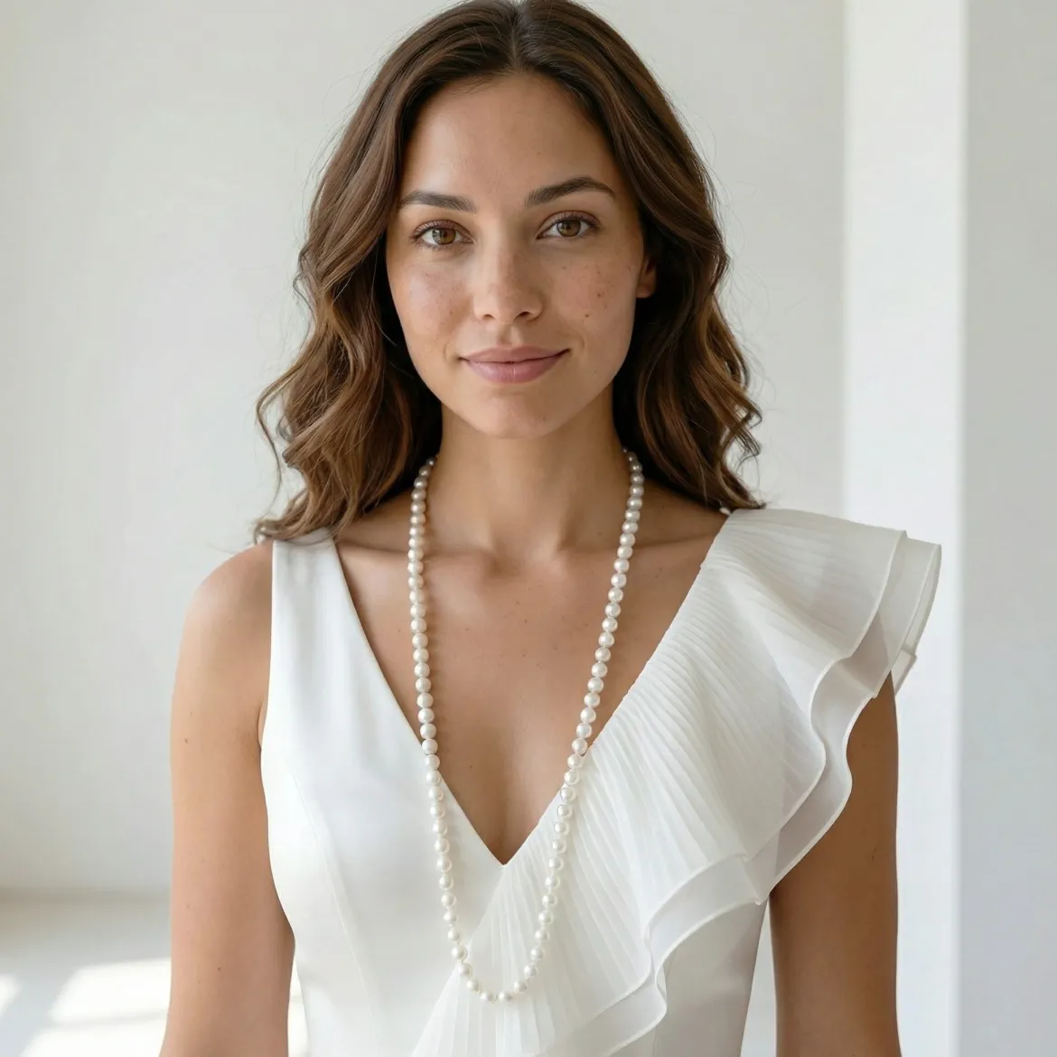 White Japanese Akoya Opera Length Pearl Necklace, 8.5-9.0mm
