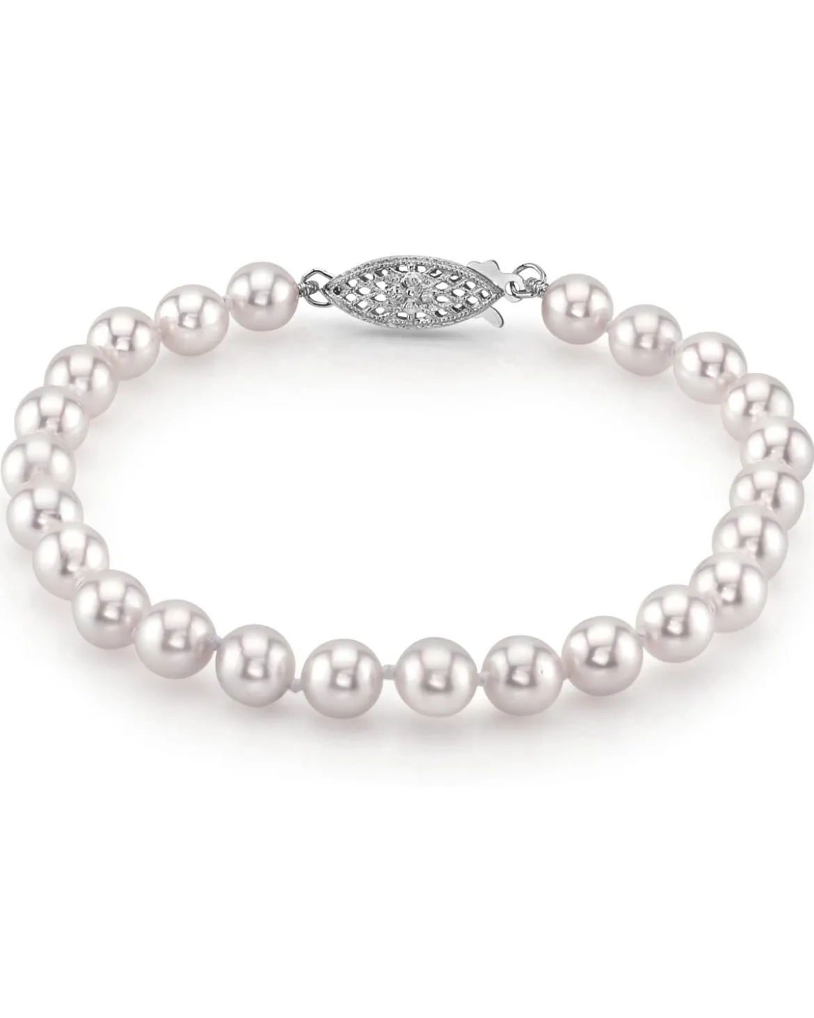 White Japanese Akoya Pearl Bracelet, 6.0-6.5mm