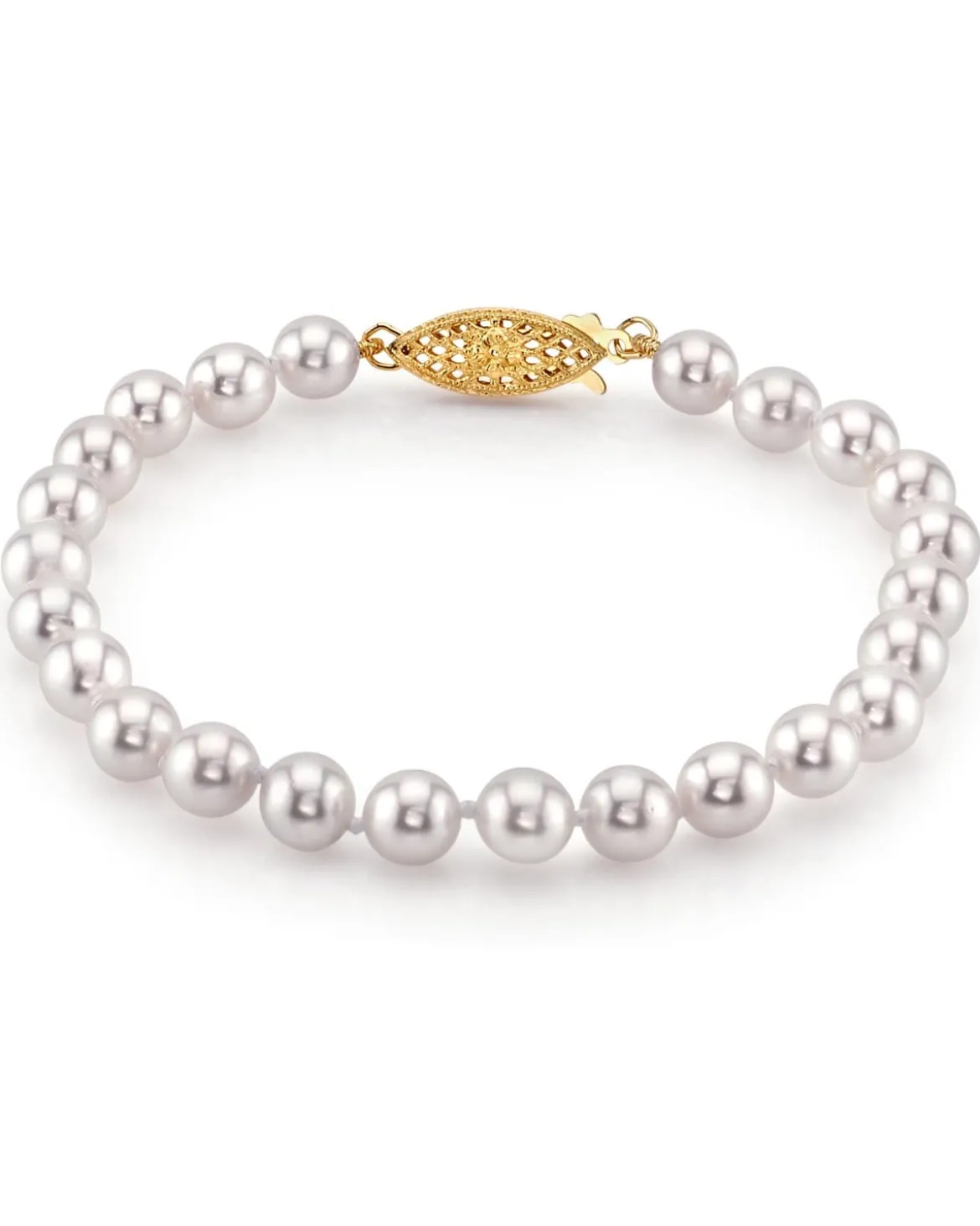 White Japanese Akoya Pearl Bracelet, 6.0-6.5mm