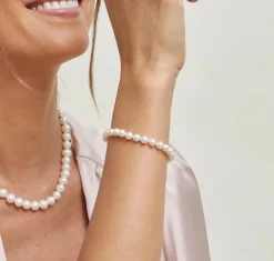 White Japanese Akoya Pearl Bracelet, 6.0-6.5mm