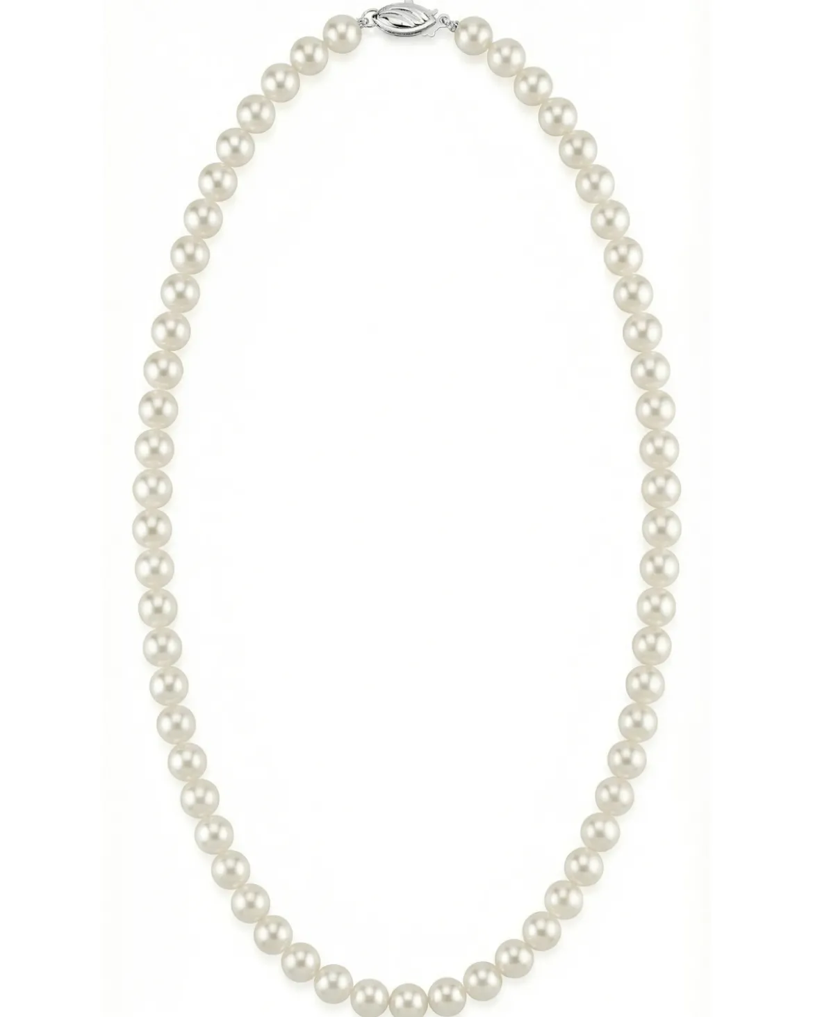White Japanese Akoya Pearl Necklace, 5.5-6.0mm - AAA Quality