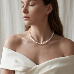 White Japanese Akoya Pearl Necklace, 8.0-8.5mm - AAA Quality