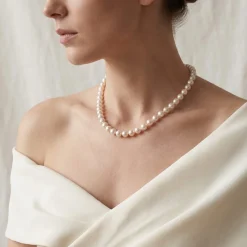 White Japanese Akoya Pearl Necklace, 8.0-8.5mm - AAA Quality