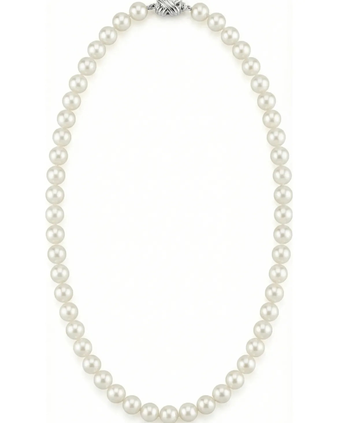 White Japanese Akoya Pearl Necklace, 8.0-8.5mm - AAA Quality