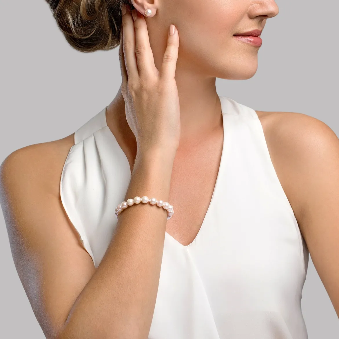 White Japanese Akoya Pearl Bracelet, 7.5-8.0mm