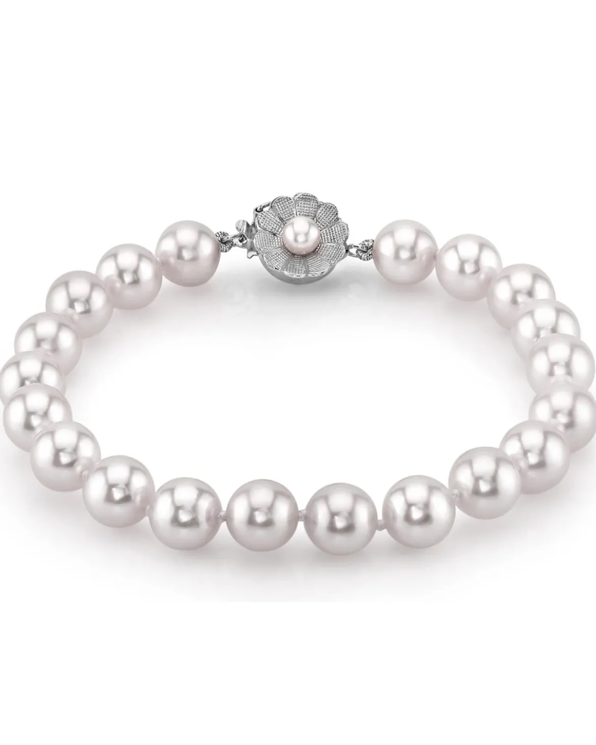 White Japanese Akoya Pearl Bracelet, 7.5-8.0mm