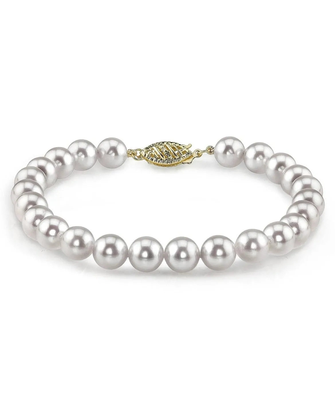 White Japanese Akoya Pearl Bracelet, 5.5-6.0mm - Choose Your Quality