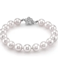 White Japanese Akoya Pearl Bracelet, 8.0-8.5mm