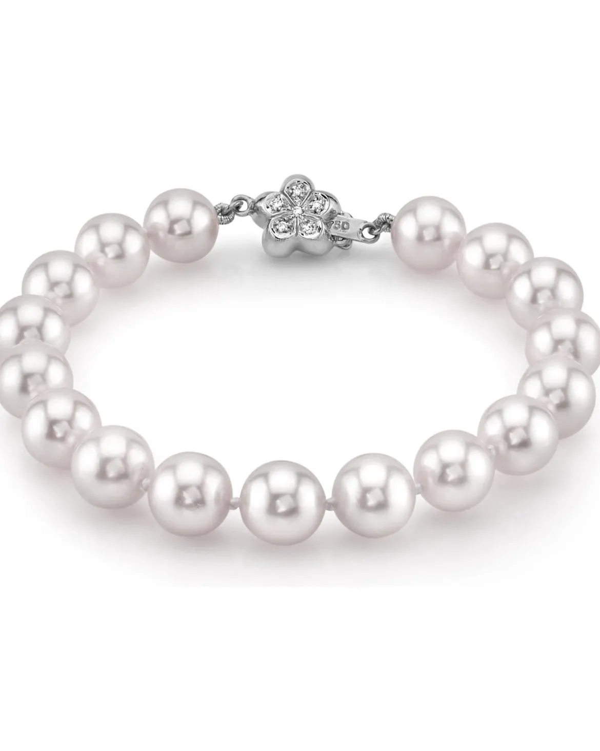 White Japanese Akoya Pearl Bracelet, 8.0-8.5mm
