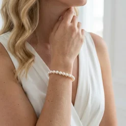 White Japanese Akoya Pearl Bracelet, 8.0-8.5mm