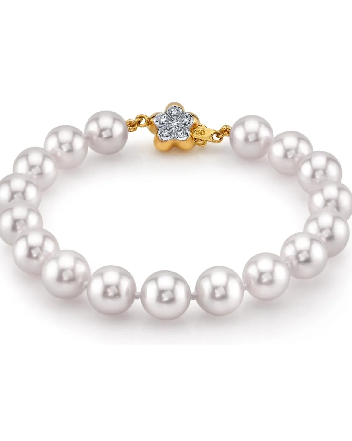 White Japanese Akoya Pearl Bracelet, 8.0-8.5mm
