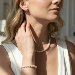 White Japanese Akoya Pearl 3-Piece Jewelry Set - AA+ Quality