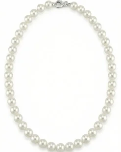 White Japanese Akoya Pearl Necklace, 9.0-9.5mm - AAA Quality