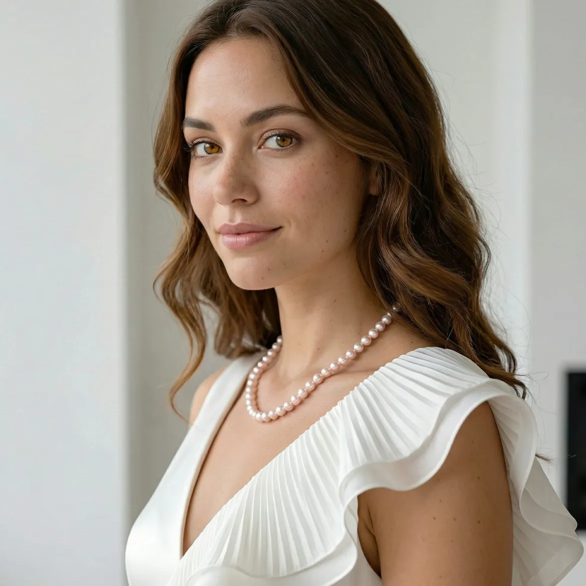 White Japanese Akoya Pearl Necklace, 9.0-9.5mm - AA+ Quality
