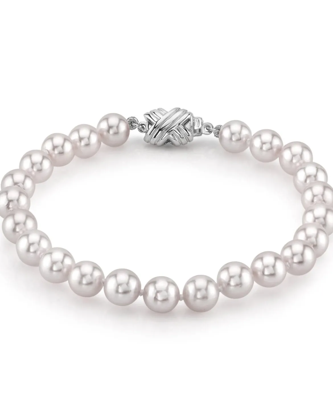 White Japanese Akoya Pearl Bracelet, 6.5-7.0mm
