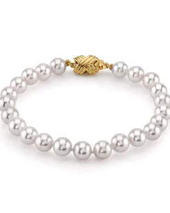 White Japanese Akoya Pearl Bracelet, 6.5-7.0mm