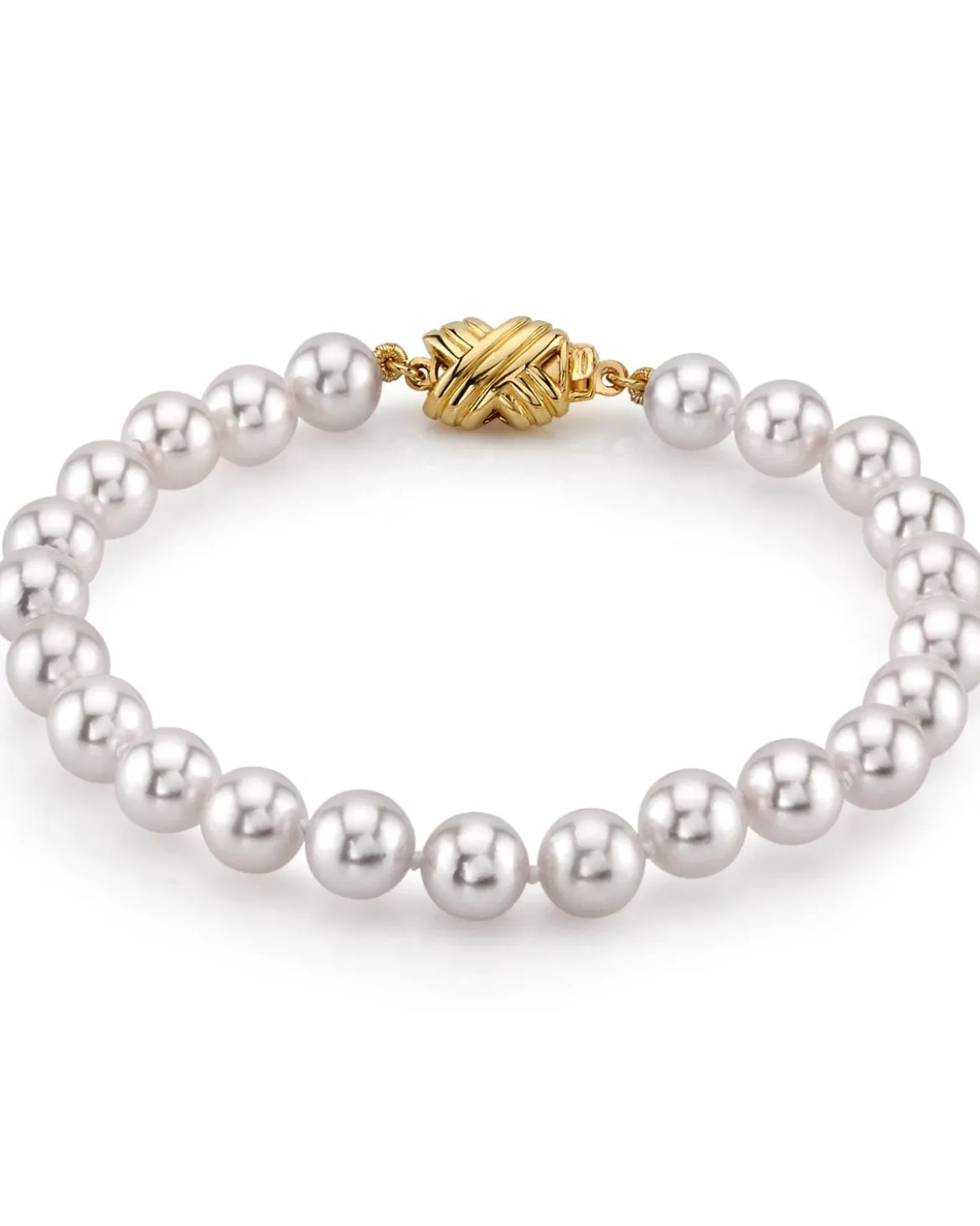White Japanese Akoya Pearl Bracelet, 6.5-7.0mm