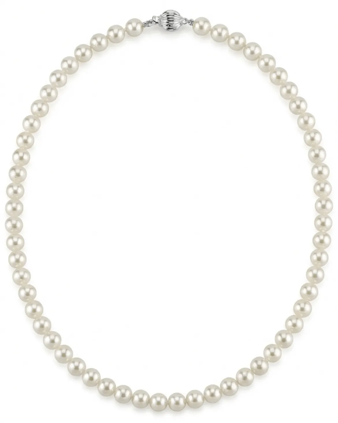 White Japanese Akoya Pearl Necklace, 6.5-7.0mm - AA+ Quality