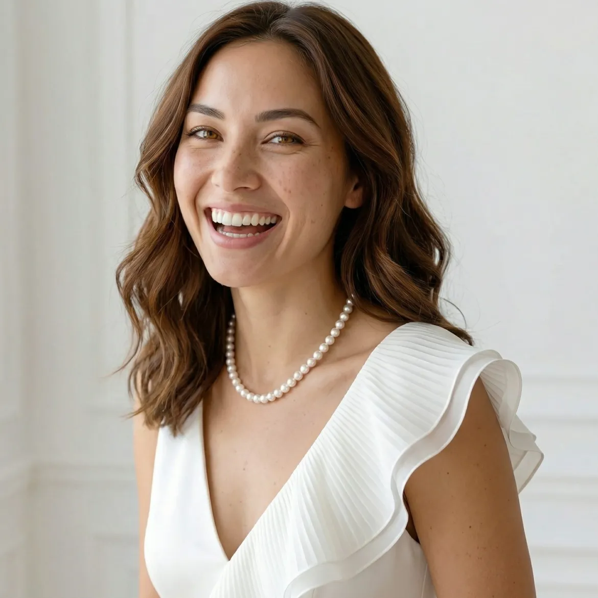 White Japanese Akoya Pearl Necklace, 7.0-7.5mm - AA+ Quality