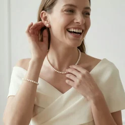 White Japanese Akoya Pearl Set, 5.5-6.0mm
