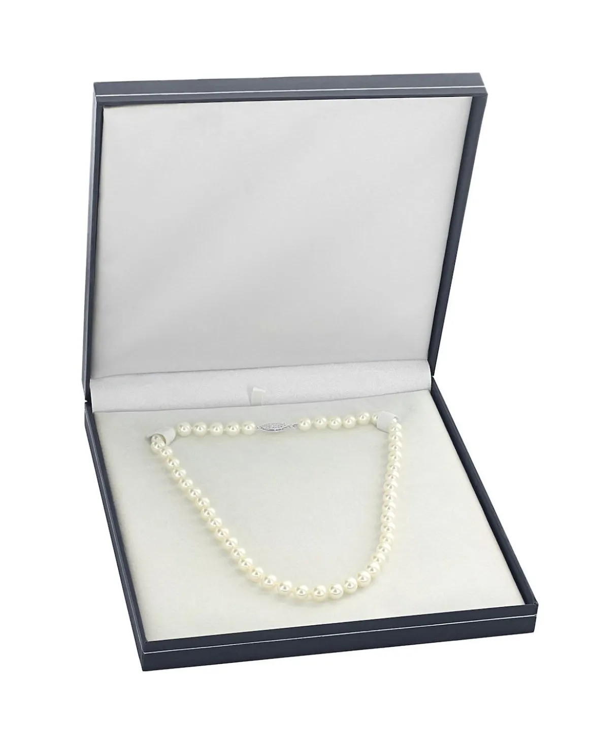 White Japanese Akoya Pearl Necklace, 7.5-8.0mm - AAA Quality