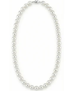 White Japanese Akoya Pearl Necklace, 9.5-10mm - AAA Quality