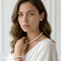 White Japanese Akoya Pearl Bracelet, 9.0-9.5mm