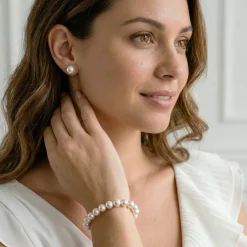 White Japanese Akoya Pearl Bracelet, 9.0-9.5mm