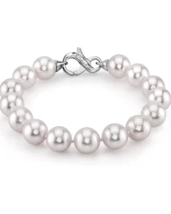 White Japanese Akoya Pearl Bracelet, 9.0-9.5mm
