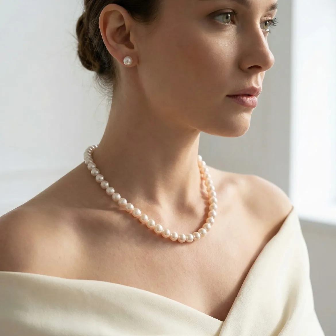 White Japanese Akoya Pearl Necklace, 8.0-8.5mm - AA+ Quality