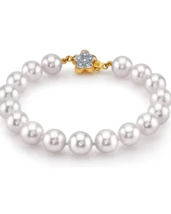 White Japanese Akoya Pearl Bracelet, 8.5-9.0mm