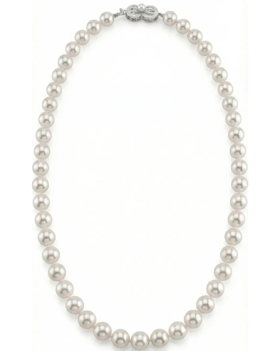White Japanese Hanadama Akoya Pearl Necklace, 8.0-8.5mm