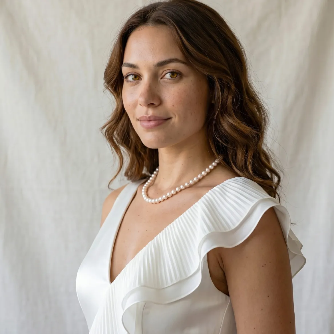 White Japanese Hanadama Akoya Pearl Necklace, 9.0-9.5mm