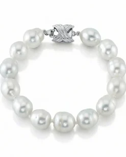 White South Sea Baroque Pearl Bracelet, 9.0-10.0mm