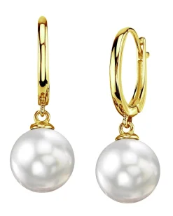 White South Sea Glissade Pearl Hoop Earrings