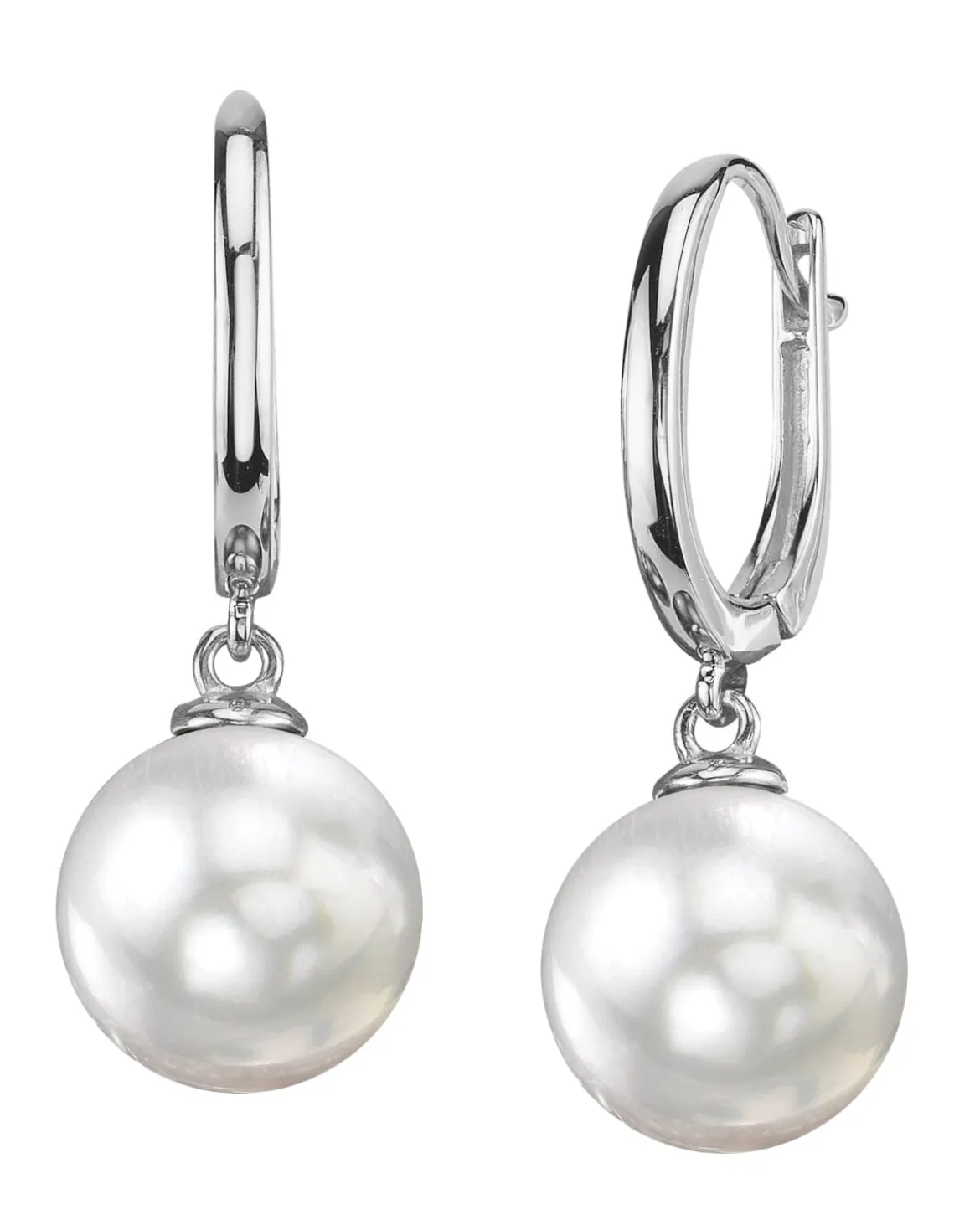 White South Sea Glissade Pearl Hoop Earrings
