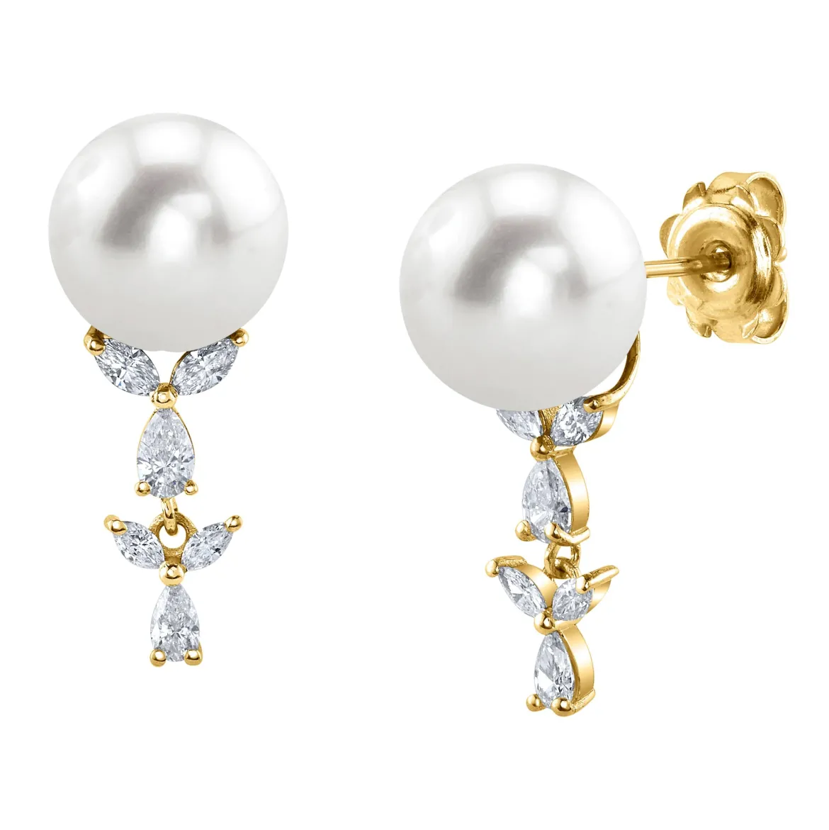 White South Sea Pearl & Diamond Kiara Earrings