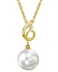 White South Sea Pearl & Diamond Pirouette Pendant