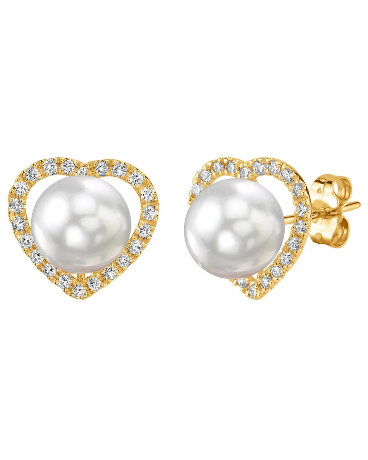 White South Sea Pearl & Diamond Cherish Stud Earrings