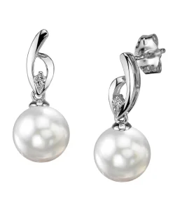 White South Sea Pearl & Diamond Asterie Earrings