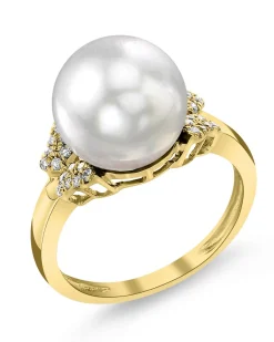 White South Sea Pearl & Diamond Papillon Ring