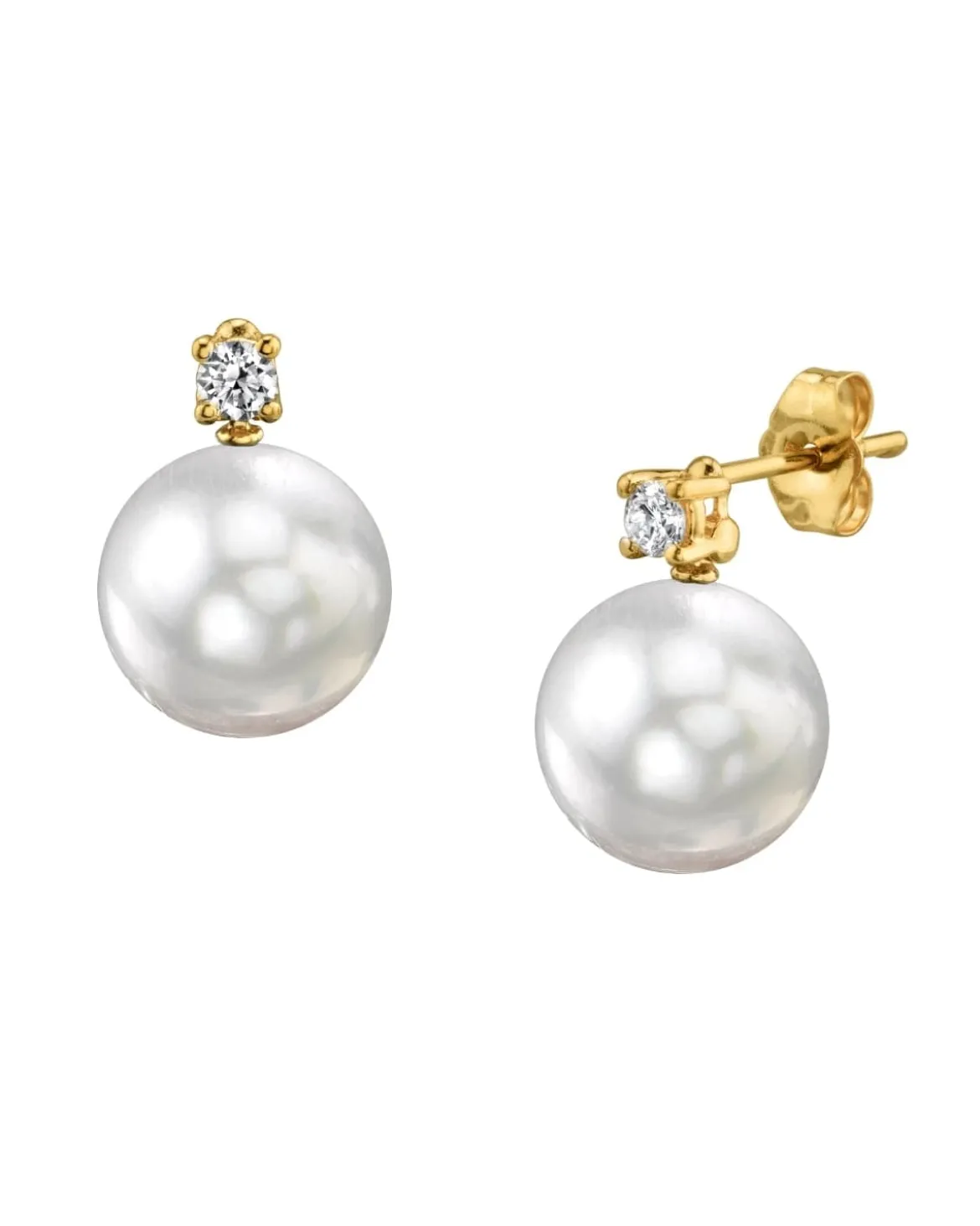 White South Sea Pearl & Diamond Fame Stud Earrings