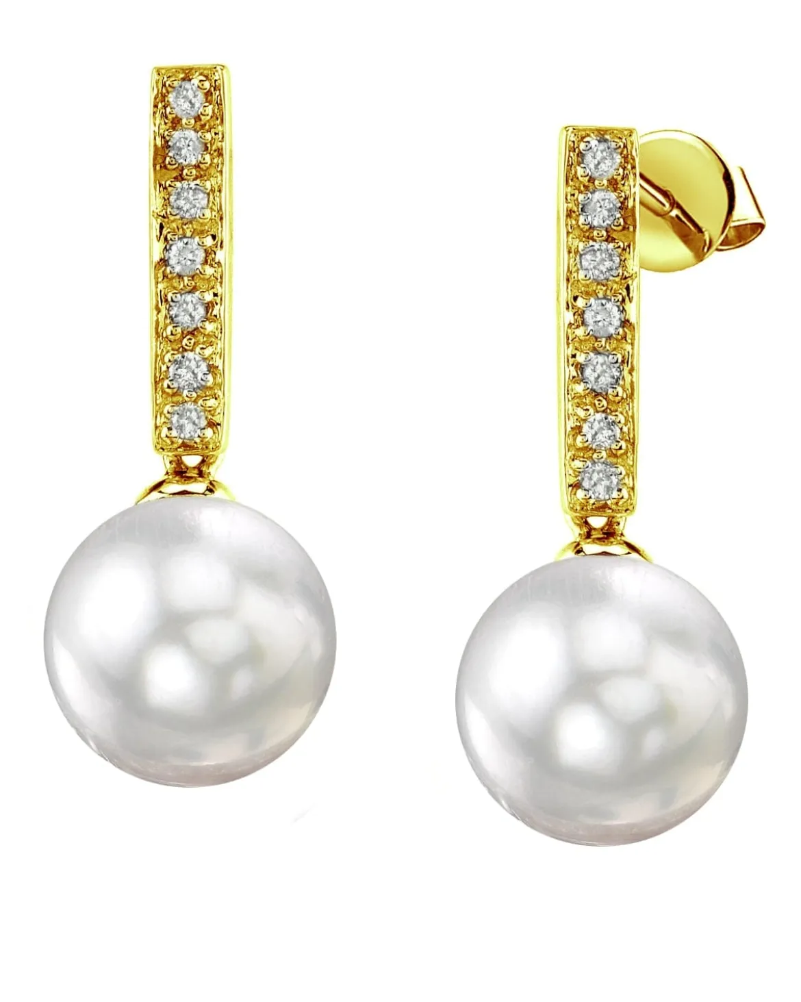 White South Sea Pearl & Diamond High Life Dangle Earrings