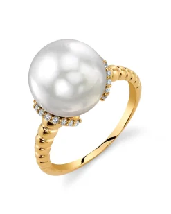 White South Sea Pearl & Diamond Emerge Ring