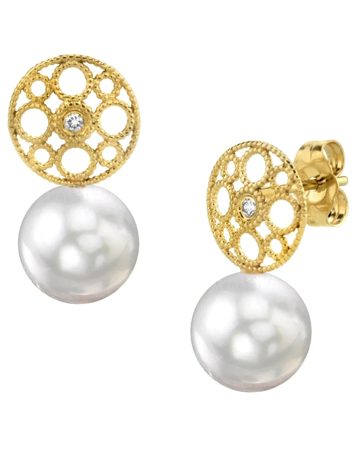 White South Sea Pearl & Diamond Faye Earrings