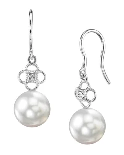 White South Sea Pearl & Diamond Gentry Dangle Earrings