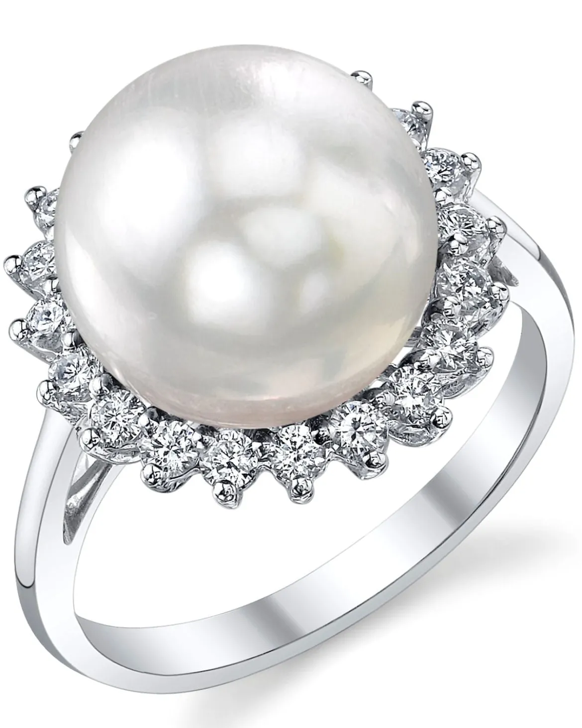 White South Sea Pearl & Diamond Adoration Cocktail Ring
